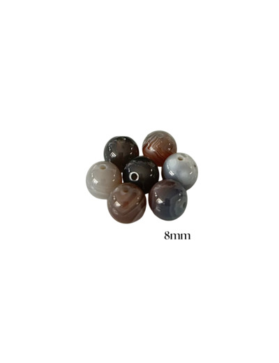 PERLES AGATE BOTSWANA GRISE