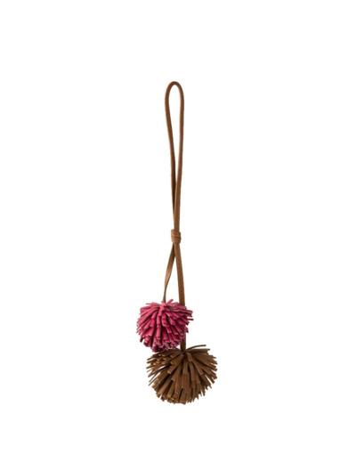 Biba Connecticut Porte-Clés Pompons En Cuir COH8L Fucsia