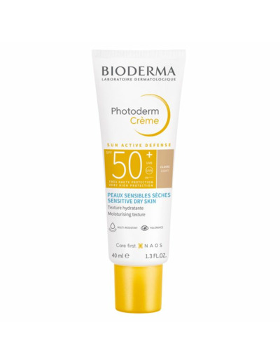 Crème teintée claire SPF50+ 40ml Photoderm Peaux sensibles sèches Bioderma