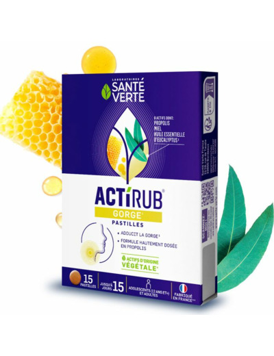 Gorge 15 pastilles ActiRub Adoucit la gorge Sante Verte