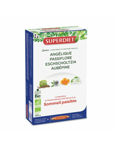 Quatuor Sommeil Paisible Bio 20 Ampoules 15 ml Superdiet