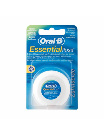 Essential Floss Fil Dentaire Ciré Mentholé 50m Oral-B