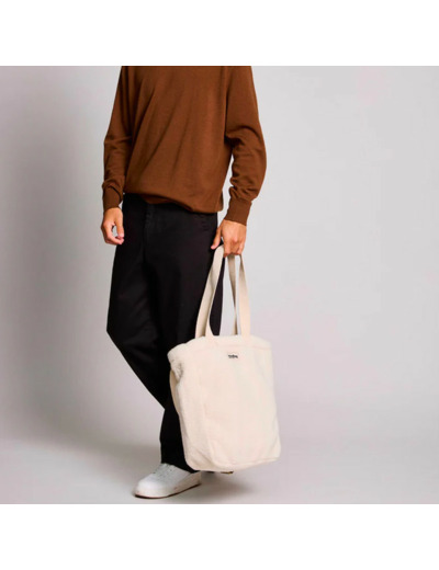 Hindbag Paul Tote Bag et Cabas Fausse Fourrure Teddy Arctique