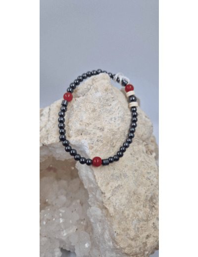 Bracelet hematite agate OLPA1110