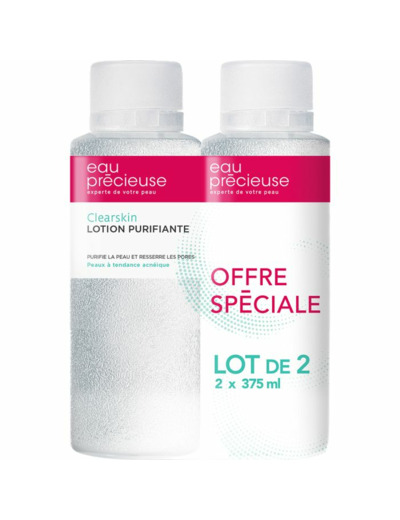 Lotion Purifiante Nettoyante 2x375ml Eau Precieuse