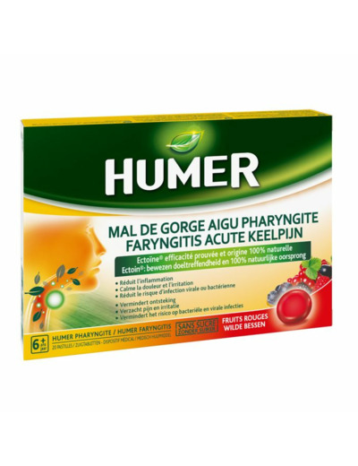 Mal De Gorge Aigu Pharyngite 20 Pastilles Humer