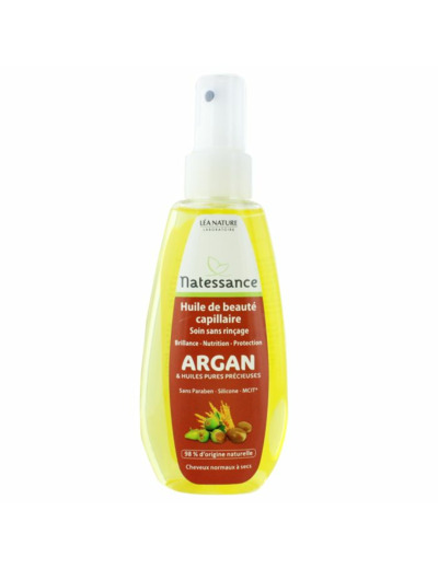 Huile De Beaute Capillaire Et Huiles Precieuses Cheveux Normaux A Secs 150 ml Argan Natessance