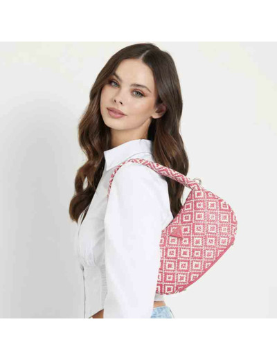 Guess Rianee Sac Epaule Raphia Watermelon