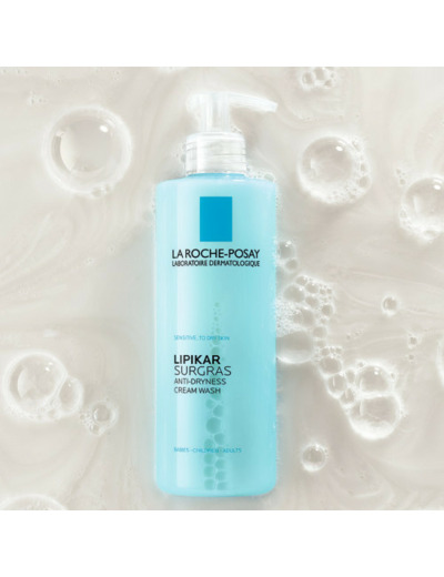 Crème lavante douche Surgras bébé à l'adulte 400ml Lipikar Peaux sèches La Roche-Posay