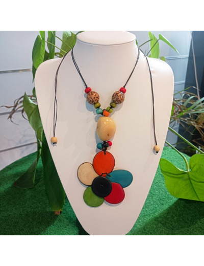 Collier Sandra Fleur 6 en ivoire végétal