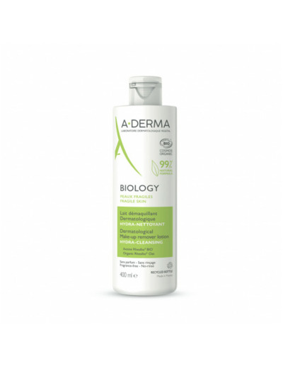 Lait démaquillant dermatologique hydra nettoyant Bio 400ml Biology A-Derma