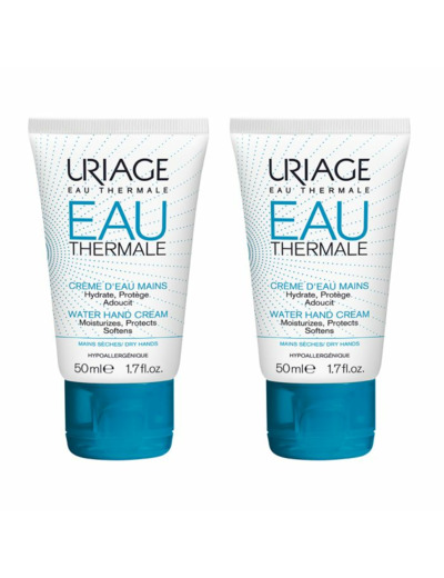 Creme D'eau Mains Seches 2x50ml Eau thermale et Hydratation Uriage
