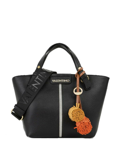 Valentino Hybris Re Sac Shopping Avec Pompons Nero