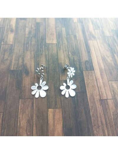 Boucles d'oreilles fleurs en acier inoxydable