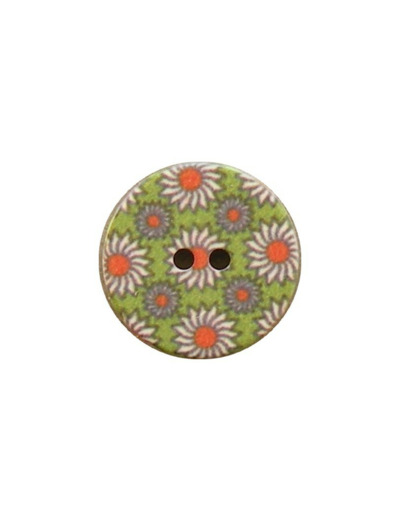 Bouton fleurs vertes 15 mm