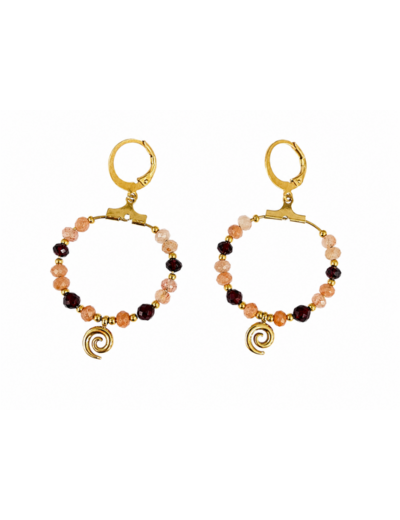 BOUCLES SOLÉRA PIERRE DE SOLEIL & GRENAT