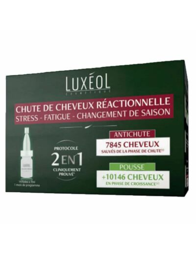 Chute de Cheveux Réactionnelle 2en1 14 fioles de 7ml Luxeol
