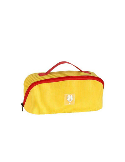 Le Voyage En Panier Bubble Gum Trousse De Toilette Velours Jaune