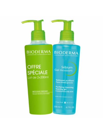 BIODERMA SEBIUM GEL MOUSSANT 2X200ML