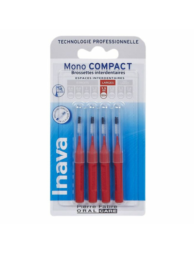 Brossettes Interdentaires 1.5mm Rouge X4 Mono Compact Inava