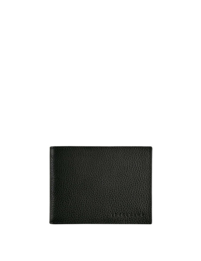 Longchamp Veau Foulonné Portefeuille En Cuir Noir
