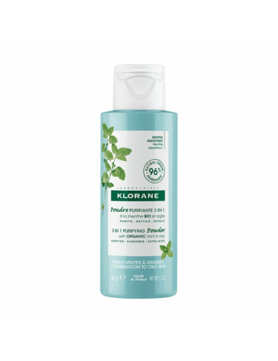 KLORANE POUDRE PURIFIANTE 3/1 MENTHE 50G