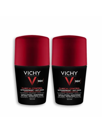 Roll-on Détranspirant Homme anti-odeur 96h 2x50ml Déodorant Vichy