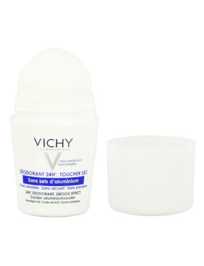 24h Toucher Sec 50ml Déodorant Roll-on Peaux Sensibles Vichy