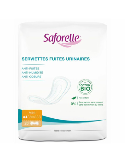 Serviettes fuites urinaires x20 Mini Saforelle