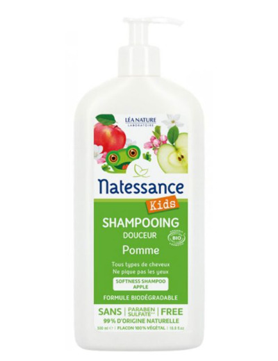 Shampooing Corps Et Cheveux Pomme Bio Sans Sulfate 500ml Kids Natessance