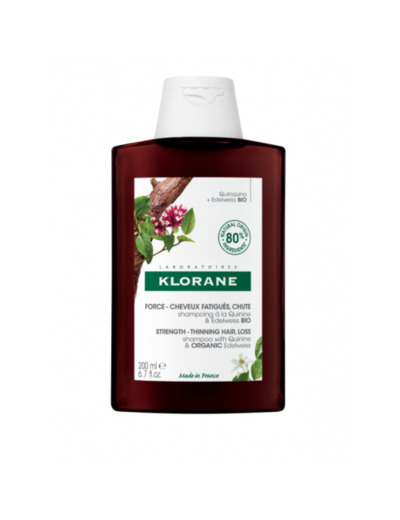Shampooing Edelweiss Bio 200ml Quinine Cheveux fatigués Klorane