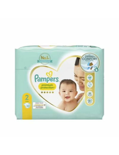 Couches Taille 2 x30 Premium 4-8kg Pampers