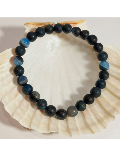 Agate mat bleu foncé