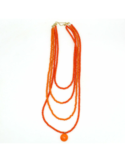 Collier Multi-rangs Papaya orange