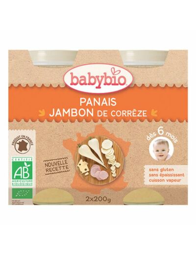 BABYBIO POTS PANAIS/JAMBON 2X200G