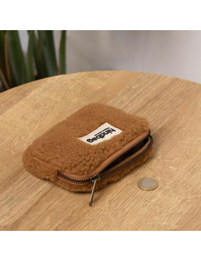 Hindbag Lili Petit Porte-Monnaie Fausse Fourrure Teddy Brun