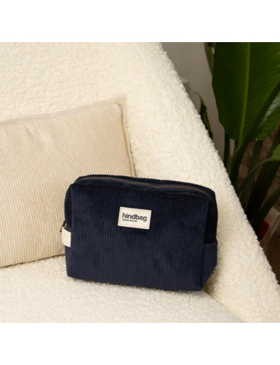 Hindbag Leon Trousse Cosmétique Velours Marine