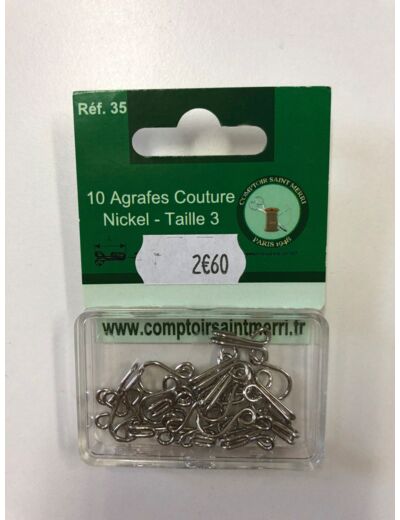 Agrafes couture nickel taille 3