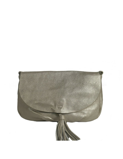 Farfouillette Sac Porté Travers A Rabat Et Pompon 3 Compartiments Doré