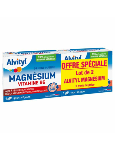 Magnésium Vitamine B6 2x 45 comprimés Alvityl