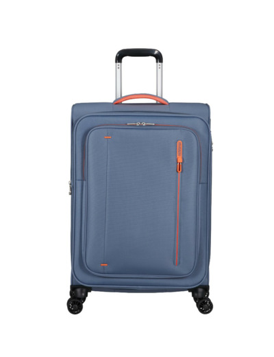 American Tourister CloudRider Valise Souple 67Cm 4 Roues Trolley Extensible & TSA Stone Blue