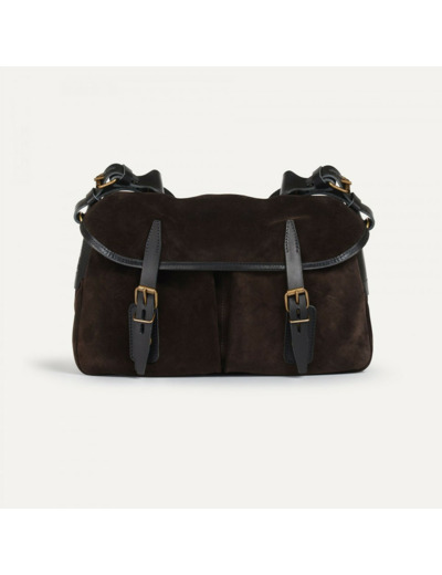 Bleu de Chauffe Sac Musette S Cuir Velours Marron Foncé