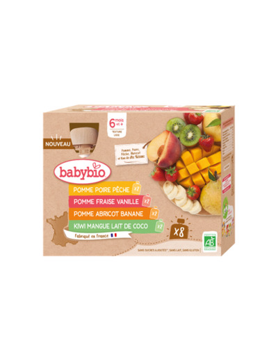 BABYBIO MULTIPARFUMS FRUITS 6M 8X90G