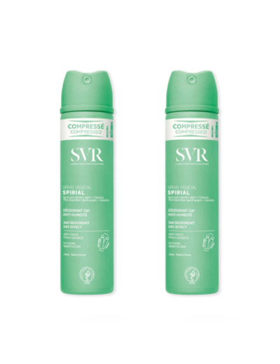 Spray Vegetal Deodorant Anti Humidite 48h 2x75 ml Spirial Svr