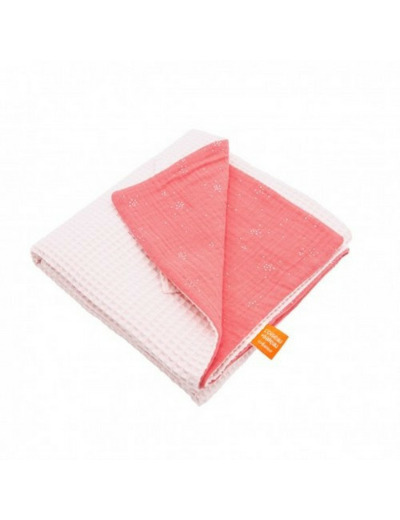 Couverture Nid d'abeille Rose pale