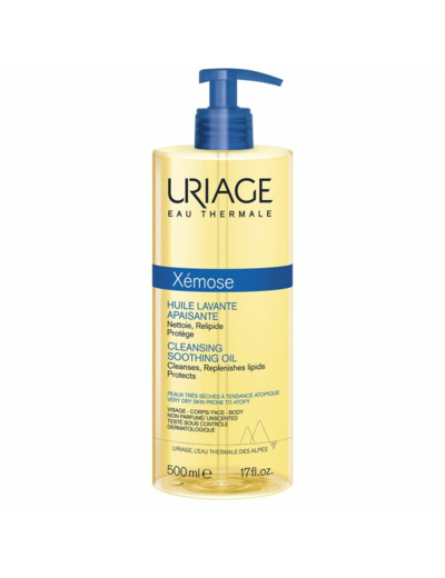 Huile Lavante Apaisante Peaux Tres Seches A Tendance Atopique 2x500ml Xémose Uriage