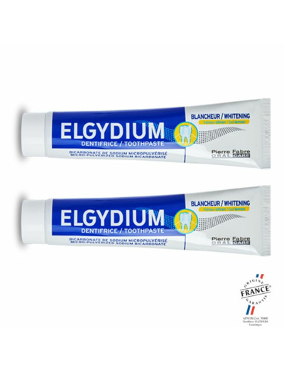 Dentifrice Blancheur Citron 2x75ml Elgydium