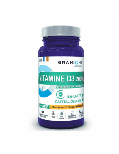 Granions Vitamine D3 2000UI x30 comprimés à croquer Granions