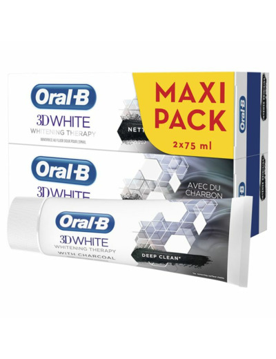 Whitening Therapy Nettoyage Intense Dentifrice 2x75ml 3D White Oral-B