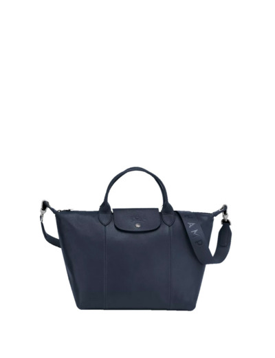 Longchamp Le Pliage Cuir Sac Porté Main Navy